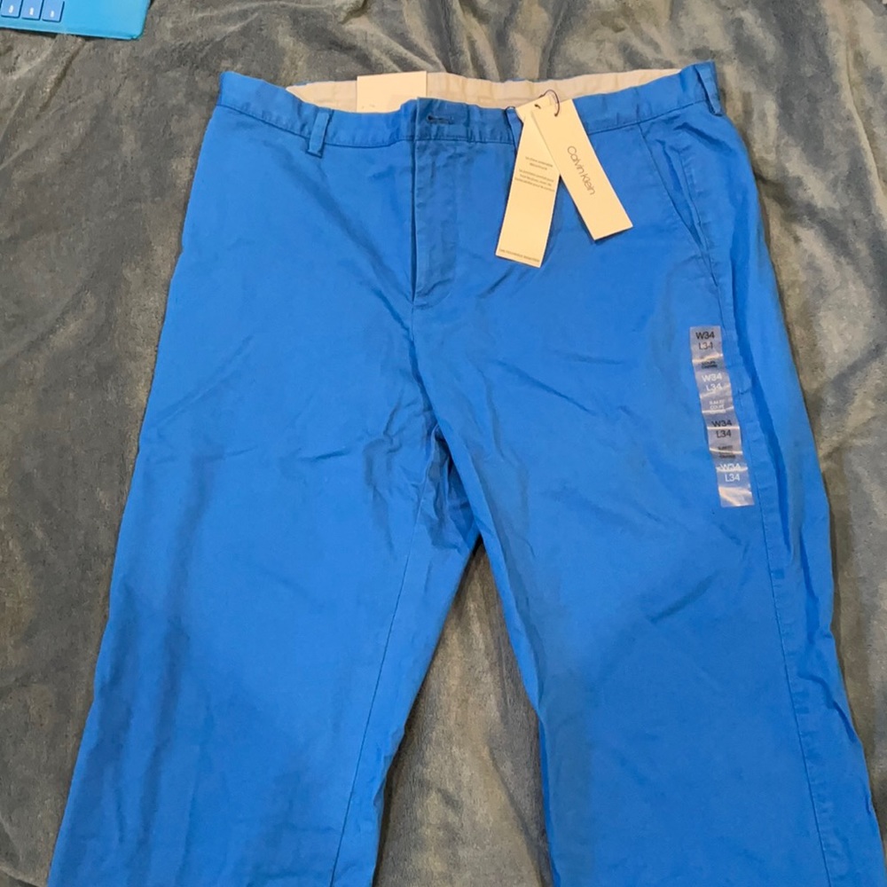 Calvin Klein Royal Blue Casual Stretch Chino 34x34